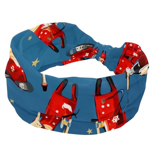 Breite Haarbänder, Frohe Weihnachten, Stirnbänder für Damen, modische Stretch-Turban-Stirnbänder, rutschfest, Workout, Sport, Kopfwickel von RODAILYCAY