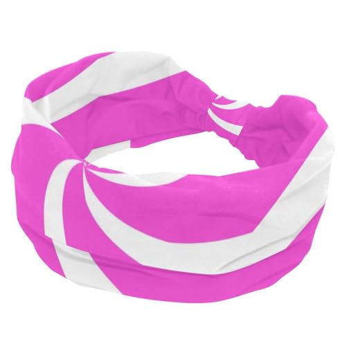 Breite Stirnbänder für Damen, Yoga, Workout, Schweiß-Stirnbänder, elastisch, rutschfest, Weihnachten, Süßigkeiten, violett, gedrehter Knoten von RODAILYCAY