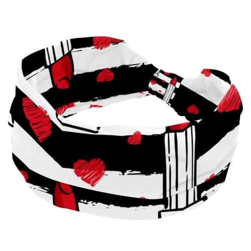 Breite Stirnbänder für Damen, rutschfest, Lippenstift-Workout-Stirnband, elastische Haarbänder, Schweiß-Yoga-Haarband, geknotete Kopfwickel für Mädchen und Damen von RODAILYCAY