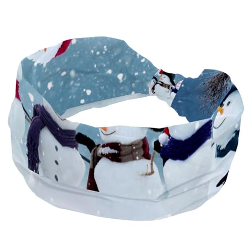 Breite Stirnbänder für Damen, rutschfest, Weihnachten, Winter, Schneemann, Workout, Stirnband, elastische Haarbänder, Schweiß-Yoga-Haarband, geknotete Kopfwickel für Mädchen und Damen von RODAILYCAY