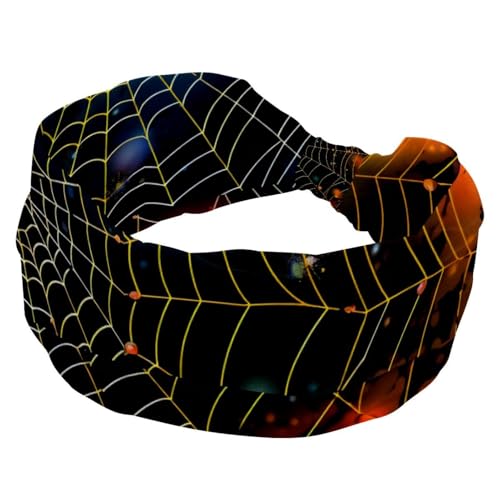 Breite Stirnbänder für Frauen, Halloween-Netz, bequeme geknotete Haarbänder, rutschfestes Turban-Stirnband, Stretch-Kopfwickel, modisches Haarzubehör Breite Stirnbänder für Frauen, Halloween-Netz, bequeme geknotete Haarbänder, rutschfestes Turban-Stirnband, Stretch-Kopfwickel, modisches Haarzubehör von RODAILYCAY