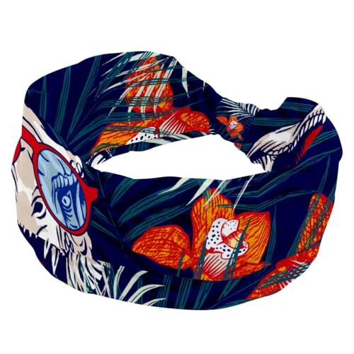 Breite Stirnbänder für Frauen, elastische Stirnbänder, Dinosaurier-tropisches rutschfestes Haarband, Turban-Stirnband für Workout, Yoga, Sport, Laufen von RODAILYCAY