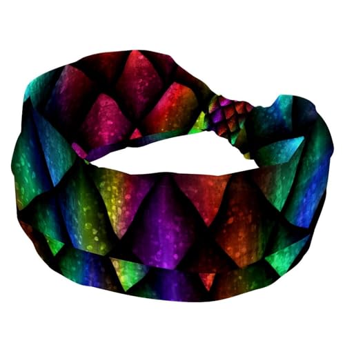 Breiter Dinosaurier-Stirnband für Damen, rutschfest, Turban-Stirnband, elastische Haarbänder, Yoga, Haarband, Schweißsport, Workout, Headwrap von RODAILYCAY