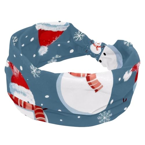 Breites Stirnband, elastisches Haarband, Kopfbedeckung, Twist-Kopfwickel, Turban-Stirnband, Winter, Weihnachten, Schneemann, Haarschmuck für Frauen von RODAILYCAY
