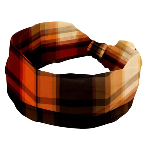 Breites Stirnband, kariert, Turban-Stirnband, elastisches Haarband, Kopfbedeckung, gedrehter Kopf, Haarschmuck für Damen von RODAILYCAY