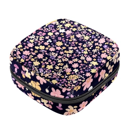 Bunte Damenbinden-Aufbewahrungstasche mit Blumenmuster für Teenager-Mädchen, Tampon-Reißverschlusstasche, feminine Menstruations-Geldbörse von RODAILYCAY
