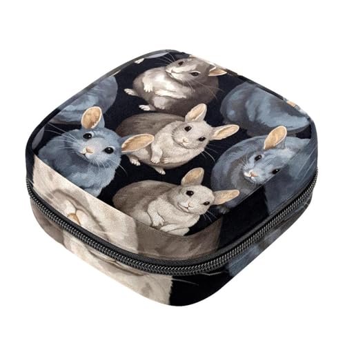 Chinchilla-1965 Erste Periode Kit für Mädchen, Tampon-Slipeinlagen, Menstruations-Geldbörse, Stilleinlagen-Halter mit Reißverschluss, hygienischer Serviettenbeutel-Organizer von RODAILYCAY