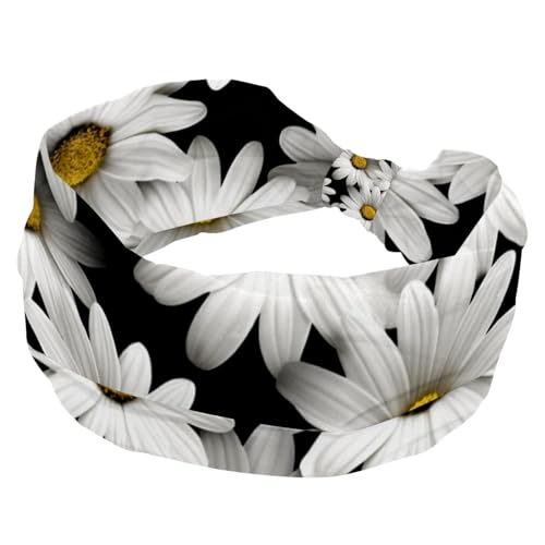 Daisy Frauen Stirnbänder, Anti-Rutsch-Haarband, breites Haarband, verdrehtes geknotetes Haarband, weich, dehnbar, Turban-Stirnbänder für Mädchen Daisy Frauen Stirnbänder, Anti-Rutsch-Haarband, breites Haarband, verdrehtes geknotetes Haarband, weich, dehnbar, Turban-Stirnbänder für Mädchen von RODAILYCAY
