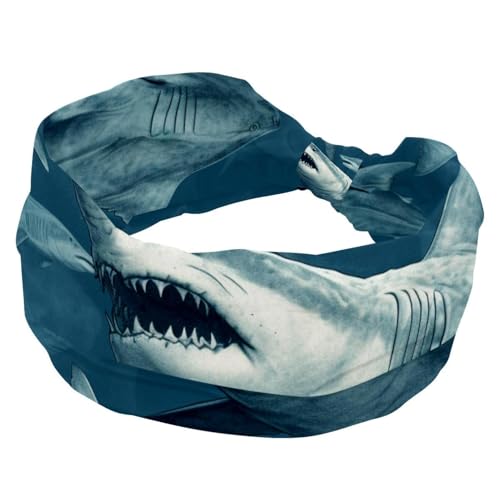 Damen-Stirnbänder, Hai-Workout-Haarbänder, rutschfeste Stirnbänder, feuchtigkeitsableitendes Sport-Haarband, modische Haarwickel von RODAILYCAY