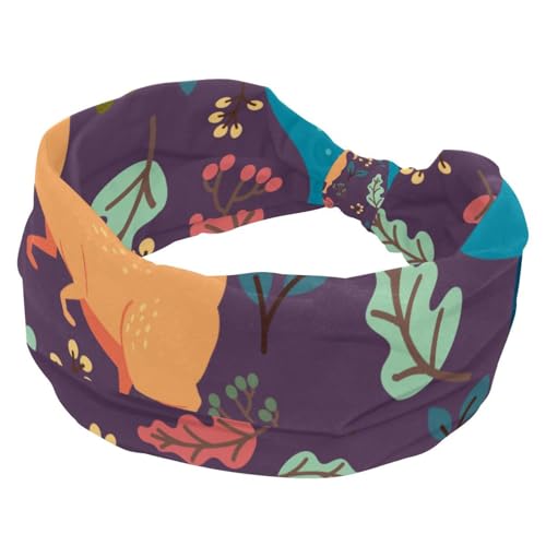 Damen-Stirnbänder, elastische Stirnbänder, Dinosaurier-Blätter, Obst, rutschfest, breites Haarband, Turban-Stirnband für Workout, Yoga, Sport, Laufen von RODAILYCAY