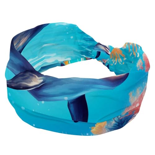 Damen Stirnbänder, verdrehtes geknotetes Haarband, breites Haarband, rutschfestes Haarband, Delfin, weich, dehnbar, Turban-Stirnbänder für Mädchen Damen Stirnbänder, verdrehtes geknotetes Haarband, breites Haarband, rutschfestes Haarband, Delfin, weich, dehnbar, Turban-Stirnbänder für Mädchen von RODAILYCAY
