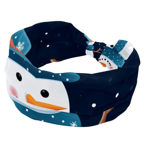 Damen Stirnbänder Frohe Weihnachten Schneemann Verdrehtes Kreuz Haarband Weiche Schweißhaarbänder Elastisch Breites Stirnband Haarschmuck von RODAILYCAY