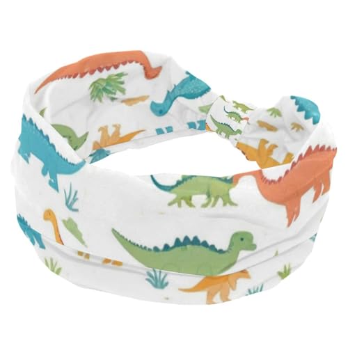 Damen Stirnbänder Twisted Cross Haarband Weiche Schweiß Haarbänder Dinosaurier Elastisch Breites Stirnband Haarschmuck von RODAILYCAY