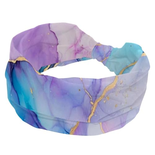 Damen Stirnbänder Twisted Cross Sport Haarbänder Marmor Textur Muster rutschfeste Stirnbänder für Mädchen Yoga Workout Schweiß Head Wrap von RODAILYCAY