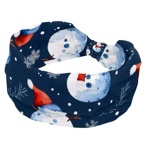 Damen Stirnbänder Verdrehtes Kreuz Haarband Frohe Weihnachten Blätter Schneemann Weiche Schweißhaarbänder Elastisch Breit Stirnband Haarschmuck von RODAILYCAY