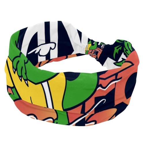 Damen Stirnband Cool Fantasy Dinosaurier Urlaub Breites Haarband Elastisch Rutschfest Stirnband Twist Knoten Sport Workout Head Wrap Haarschmuck von RODAILYCAY
