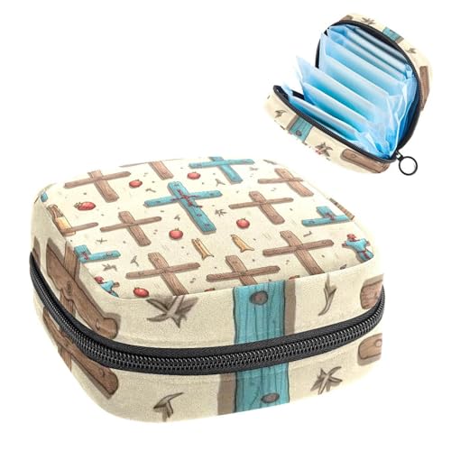 Damenbinden Aufbewahrungsbeutel für Frauen, große Kapazität, Menstruationspad-Tasche, Oster-Kreuz-312 Menstruationstaschen, Tampon-Sammelhalter, Geldbörse von RODAILYCAY