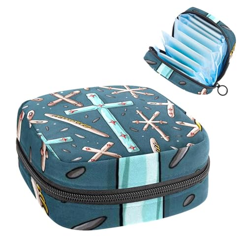 Damenbinden Aufbewahrungsbeutel für Frauen, große Kapazität, Menstruationspad-Tasche, Oster-Kreuz-378 Menstruationstaschen, Tampon-Sammelhalter, Geldbörse von RODAILYCAY