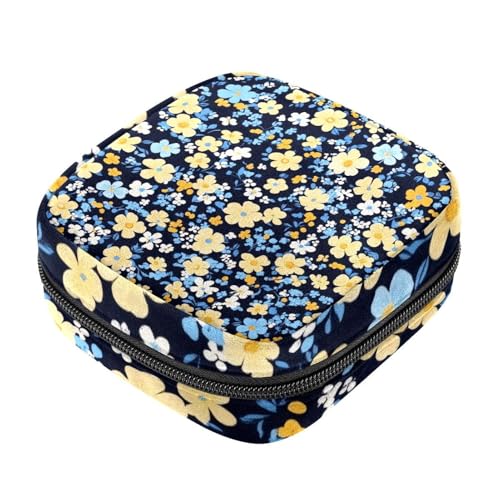 Damenbinden-Aufbewahrungstasche für Damen, große Kapazität, Menstruationstasche, Menstruationstasche, bunte Blume, nahtlose Tampon-Sammeltasche, Geldbörse von RODAILYCAY