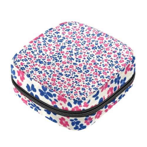 Damenbinden-Aufbewahrungstaschen, Reißverschluss, Menstruationstassenbeutel, buntes Blumenmuster, weiche Tampon-Sammeltasche, Geldbörse für Mädchen, Frauen, Damen von RODAILYCAY