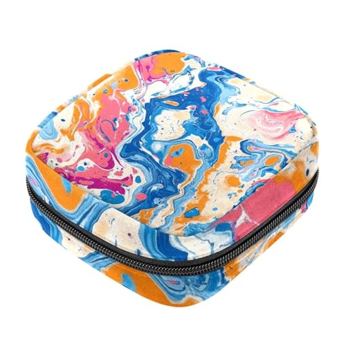 Damenbinden mit Reißverschluss, bunte Marmor-Textur, weiche Menstruationspolster, Aufbewahrungstasche für Damenbinden, Tamponhalter, Geldbörse von RODAILYCAY