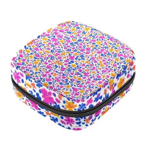 Damenbinden mit Reißverschluss, buntes Blumenmuster, weich, Aufbewahrungstasche für Damenbinden, Tamponhalter, Geldbörse von RODAILYCAY