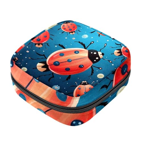 Damenbinden mit Reißverschluss, weiche Menstruationspad-Tasche, Ladybug-220 Aufbewahrungstasche für Damenbinden, Tamponhalter, Geldbörse, Ladybug-220 von RODAILYCAY