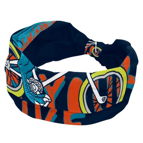 Dinosaurier-Fahrrad-Stirnband für Damen, weiche, breite Stirnbänder, rutschfeste Workout-Haarbänder für Yoga, Fitness, Reisen, Fitnessstudio, Haarzubehör von RODAILYCAY