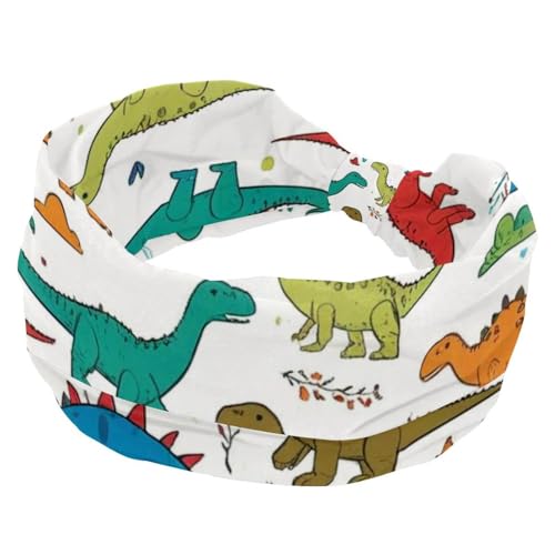 Dinosaurier-Haarbänder für Frauen, breite Stirnbänder, dehnbares Stirnband, elastisches Kopfwickel-Haarzubehör, gedrehtes Kreuz-Haarband von RODAILYCAY