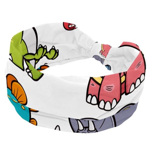 Dinosaurier-Stirnbänder, weich, breit, für Damen, rutschfest, für Yoga, Fitness, Reisen, Fitnessstudio, Haarschmuck von RODAILYCAY
