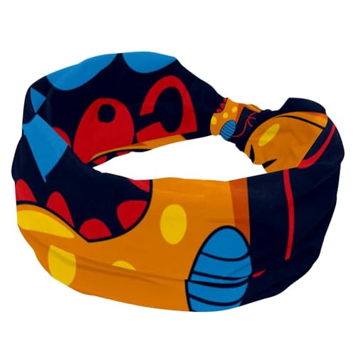 Dinosaurier-Stirnbänder für Damen, elastisch, breit, Turban-Stirnband, weich, rutschfest, für Yoga, Workout, Sport, Laufen von RODAILYCAY