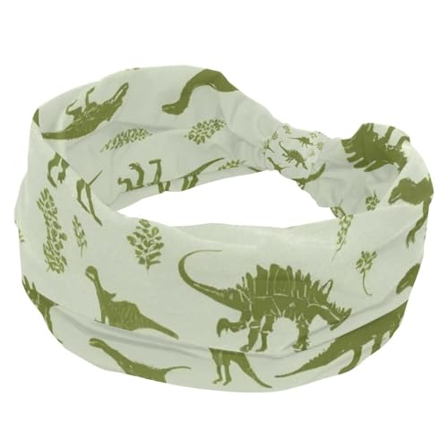 Dinosaurier Weiche Damen Stirnbänder Breites Stirnband Rutschfeste Haarbänder Elastisches Haarband Verdrehter Knoten Turban Headwrap von RODAILYCAY
