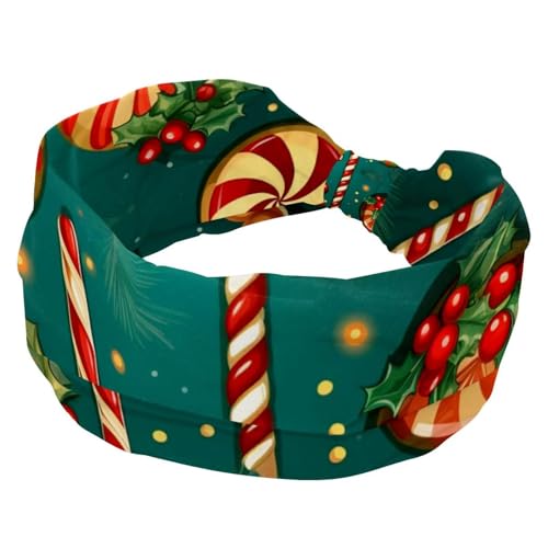 Elastisches Haarband, Stirnbänder für Frauen und Mädchen, Frohe Weihnachten, rutschfest, breites Stirnband, gedrehter Kopfwickel, Haarschmuck von RODAILYCAY