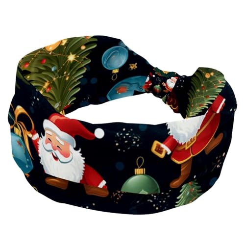 Frauen Stirnbänder, breites Haarband, verdrehtes geknotetes Haarband, rutschfestes Haarband, Frohe Weihnachten, weich, dehnbar, Turban-Stirnbänder für Mädchen von RODAILYCAY