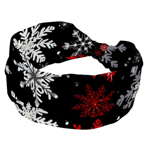 Frohe Weihnachten Schneeflocke Stirnband für Mädchen Frauen Kreuz Twist Breites Haarband Weich Turban Stirnband Elastisch Yoga Workout Kopfbedeckung von RODAILYCAY
