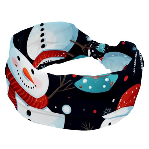 Frohe Weihnachten Schneemann Breites Stirnband Elastisches Haarband Kopfbedeckung Twist Head Wrap Turban Stirnband Haarschmuck für Frauen von RODAILYCAY