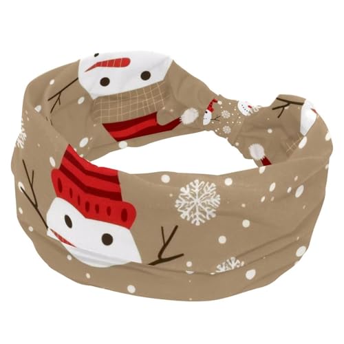 Frohe Weihnachten Schneemann Haarbänder für Frauen, breite Stirnbänder, dehnbares Stirnband, elastisches Kopfwickel-Haarzubehör, gedrehtes Kreuz-Haarband von RODAILYCAY