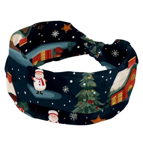 Frohe Weihnachten Stirnbänder für Damen, dehnbare Stirnbänder, Haar-Accessoires, breites weiches Haarband für Yoga, Workout, Sport, Laufen, Reisen von RODAILYCAY