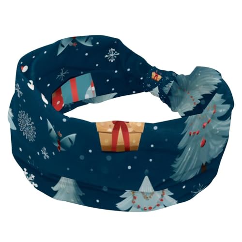 Frohe Weihnachten Stirnbänder für Damen, weiche Workout-Turban-Stirnbänder, modische breite Haarbänder, rutschfeste, dehnbare Kopfwickel von RODAILYCAY