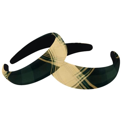 Gepolsterte Stirnbänder, kariertes Muster, modisch, dick, breit, Haarbänder für Damen und Mädchen, Samt-Haarreifen, Haar-Accessoires, 2 Stück Gepolsterte Stirnbänder, kariertes Muster, modisch, dick, breit, Haarbänder für Damen und Mädchen, Samt-Haarreifen, Haar-Accessoires, 2 Stück von RODAILYCAY
