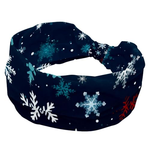 Haarbänder für Damen, dehnbar, breite Stirnbänder, modische Turban-Stirnbänder, Frohe Weihnachten, Schneeflocke, Yoga, Workout, Schweißband, Kopfwickel, Haar-Zubehör von RODAILYCAY