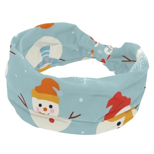 Haarbänder für Frauen, Weihnachts-Schneemann, breite Stirnbänder, dehnbares Stirnband, elastisches Kopfwickel-Haarzubehör, gedrehtes Kreuz-Haarband von RODAILYCAY