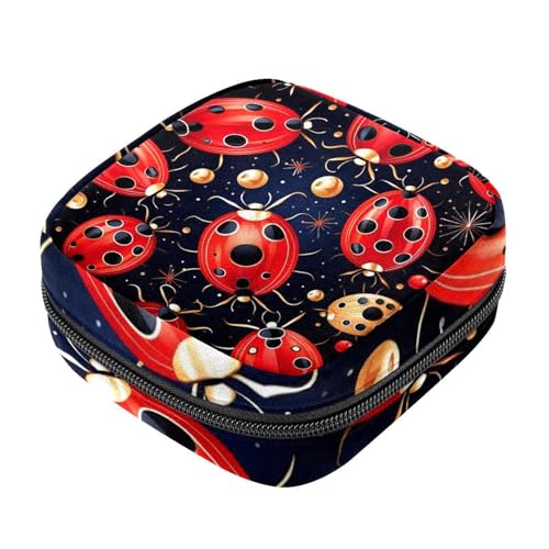 Ladybug-205 Set für die erste Periode für Mädchen, Tampon-Slipeinlagen, Menstruations-Geldbörse, Stilleinlagen-Halter mit Reißverschluss, hygienischer Serviettenbeutel-Organizer von RODAILYCAY