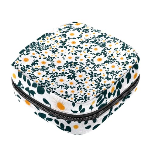 Little Flower Pattern Zipper Sanitary Napkin Bag, Soft Menstrual Pad Pouch, Storage Bag for Sanitary Napkin Pads, Tampon Holder Pad Purse von RODAILYCAY