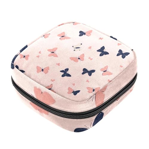 Menstruationstaschen, Damenbinden-Aufbewahrungsbeutel für Damen, große Kapazität, Menstruationspolster, buntes Schmetterlingsmuster, Tampon-Sammeltasche, Geldbörse von RODAILYCAY