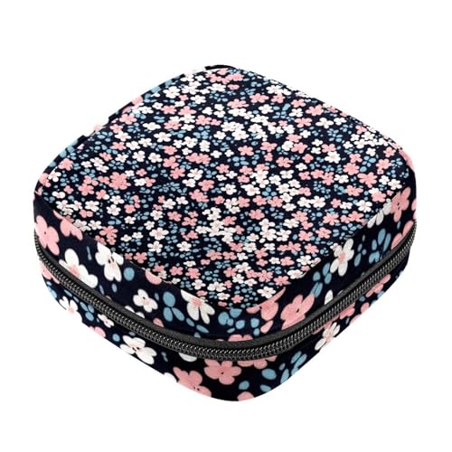 Menstruationstaschen mit Reißverschluss, Aufbewahrungstasche für Hygiene, Stillunterlagen-Halter, bunte Blume, nahtlos, feminin, Menstruationspolster, Tampon-Organizer von RODAILYCAY