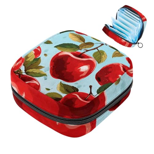 Menstruationstassenbeutel mit Reißverschluss, Aufbewahrungsbeutel für Damenbinden, rote Früchte, 819, weiche Tampon-Sammeltasche, Geldbörse für Mädchen, Frauen, Damen von RODAILYCAY