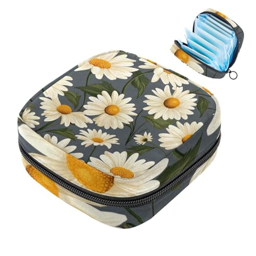 Menstruationstassenbeutel mit Reißverschluss, Damenbinden-Aufbewahrungstaschen, Daisy-522, weiche Tampon-Sammeltasche, Geldbörse für Mädchen, Frauen, Damen von RODAILYCAY