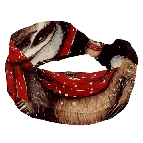 Niedliches Faultier mit Weihnachtsschals, Mütze, dehnbare Stirnbänder für Damen, Sport-Turban-Stirnband, geknotetes Haarband, weiches Haarband für Yoga, Workout, Alltag Niedliches Faultier mit Weihnachtsschals, Mütze, dehnbare Stirnbänder für Damen, Sport-Turban-Stirnband, geknotetes Haarband, weiches Haarband für Yoga, Workout, Alltag von RODAILYCAY
