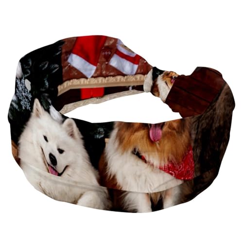 Niedliches Weihnachts-Stirnband für Damen, rutschfest, Turban-Stirnband, elastische Haarbänder, Yoga-Haarband, Schweiß-Sport, Workout, Headwrap von RODAILYCAY